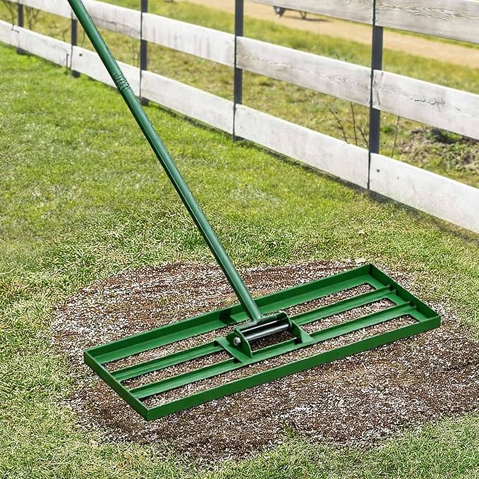 VEVOR Lawn Leveling Rake, 30"x10" Level Lawn Tool, Heavy-Duty Lawn Leveler with 78" Steel Extended Handle, Yard Leveling Rake Suit for Garden, Golf Lawn, Farm