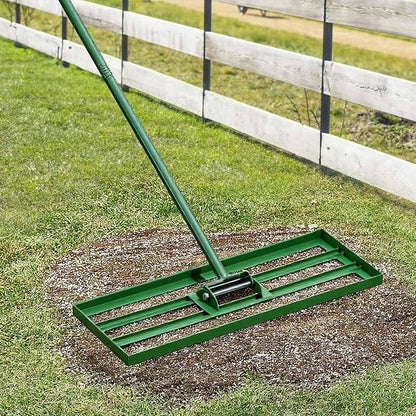 VEVOR Lawn Leveling Rake, 30"x10" Level Lawn Tool, Heavy-Duty Lawn Leveler with 78" Steel Extended Handle, Yard Leveling Rake Suit for Garden, Golf Lawn, Farm