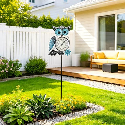 MUMTOP Outdoor Thermometer, Owl Outside Decor for Patio, Yard and Garden | No Battery Needed, Waterproof, Indoor and Outdoor, Easy to Read, Gifts Idea