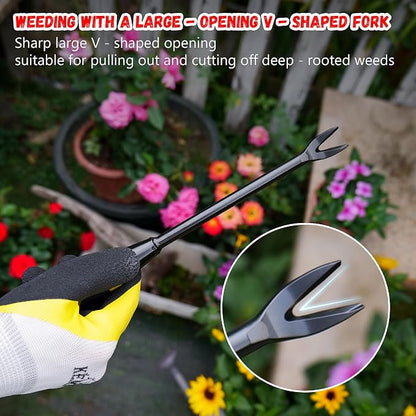 Kemaier Weeding Tool - Heavy Duty Stainless Steel Weed Remover Tool for Precise Root Weed Removal, Efficient Weed Puller Tool for Garden and Lawn Care