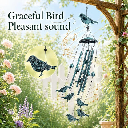 LESES Wind Chimes for Outside, Bird Outdoors Wind Chimes with 4 Aluminum Tubes, 35" Sympathy Windchimes Outdoors Clearance Home Garden Patio Decor, Unique Memorial Gifts for Mom