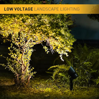 Malibu 20W Landscape Lighting Outdoor Landscape Spotlights Low Voltage 12V AC Warm White Lighting 145Lumen Waterproof for Driveway Yard Lawn Patio Walls Trees 2Pack 8301-9604
