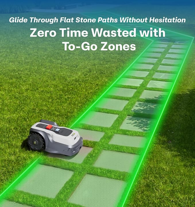 T1200Pro Wire-Free Robot Lawn Mower with RTK Extension Cable, Automatic Robot Mower for 0.37 Acre, RTK+Vision, AI Obstacle Avoidance, Adjustable Cutting Height Multi-Zone Mowing Robotic Mower