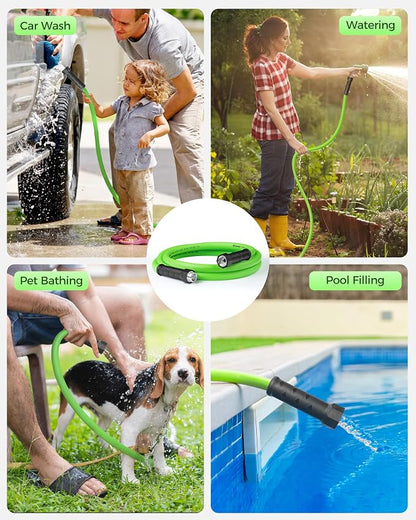 10 FT x 5/8″ Garden Hose, Short Lightweight Flexible Garden Water Hose with Swivel Handle, 200 PSI Working, 450 PSI Burst, All-Weather Outdoor Use, Heavy Duty Water Hose for Watering, G10GH06