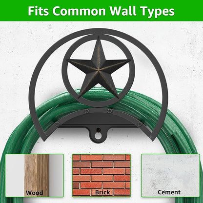 GOFORWILD Garden Hose Holder, Decorative Hose Butler Sturdy Water Hose Rack, Durable Wall Hose Hanger, Holds 125-Feet of 5/8-Inch Hose, Hose Reel, Made of Gauge Steel (9.8) …
