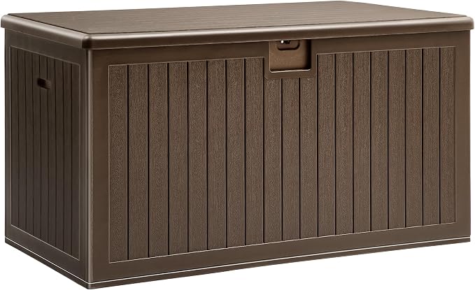 YITAHOME 260 Gallon Double-Wall Deck Box with Divider & Side Handles | Outdoor Large Storage for Patio Furniture Cushions, Garden Pool Accessories, Water Resistant & Lockable