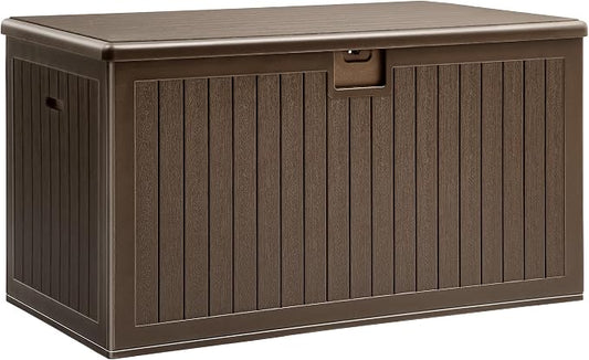 YITAHOME 260 Gallon Double-Wall Deck Box with Divider & Side Handles | Outdoor Large Storage for Patio Furniture Cushions, Garden Pool Accessories, Water Resistant & Lockable