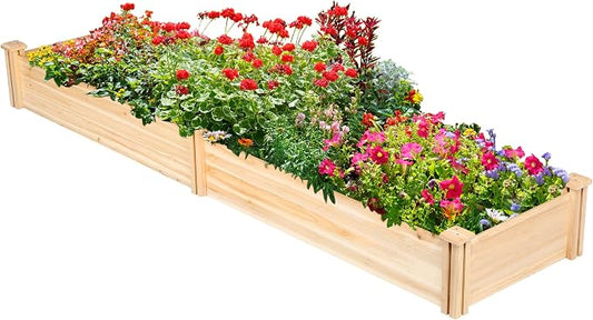 Topeakmart Wooden Elevated Raised Garden Bed Kit Divisible - Garden Planter Boxes for Vegetables Outdoor Outside 95x 25 x 11inches