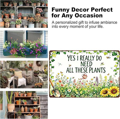 Garden Decor for Outside Gardening Gifts for Women Outdoor Patio Decor | Garden Signs for Outside Greenhouse Yard Whimsical House Decor Vintage Metal Wall Art Plant Lovers Gifts for Mom Wife Grandma