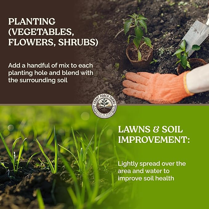 Garden Soil Supplement Mix, Potting Soil Outdoor Plants, Infused with Worm Castings & Vital Blend Activated Charcoal, All-Purpose Potting Soil for Vegetables and Plants, 25 lb Box