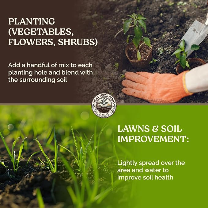 Garden Soil Supplement Mix, Potting Soil Outdoor Plants, Infused with Worm Castings & Vital Blend Activated Charcoal, All-Purpose Potting Soil for Vegetables and Plants, 10 lb Box