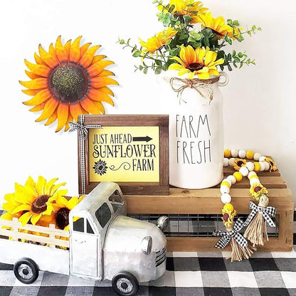 EASICUTI 6 Inch Sunflower Metal Flowers Wall Decor Metal Wall Art Decorations Hanging for Indoor Outdoor Home Bathroom Kitchen Dining Room Bedroom Porch Hallway or Wall Sculptures