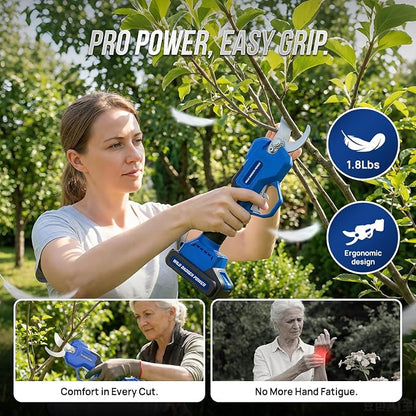 Wild Badger Power Electric Pruning Shears Cordless, 20V Brushless Motor Garden Shears, 1.06" Heavy Duty Battery Powered Pruner for Gardening, Tree Trimmer Branch Cutter, 2600 Cuts per Charge