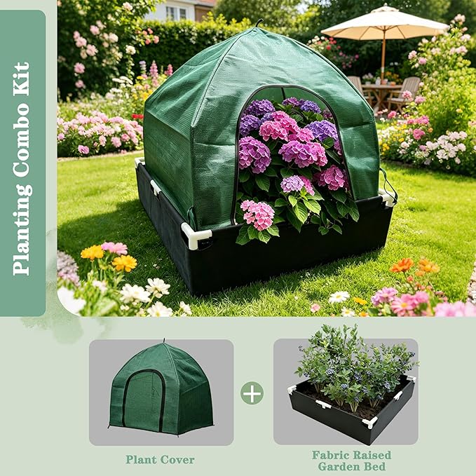 75% Shade Plant Protection Cover for All Seasons, 4.3 * 4.3 * 3 FT Heavy-Duty Garden Tent with Zipper Door, Protect Plants from Sun, Wind, Animals for Summer Shade