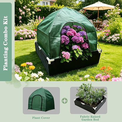 75% Shade Plant Protection Cover for All Seasons, 4.3 * 4.3 * 3 FT Heavy-Duty Garden Tent with Zipper Door, Protect Plants from Sun, Wind, Animals for Summer Shade