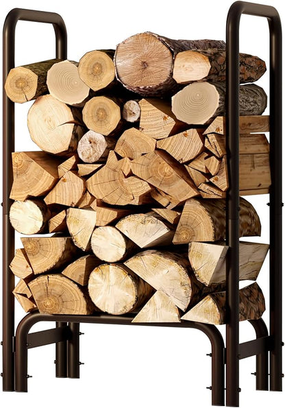 Fire Beauty Firewood Rack Log Holder,Log Storage Holder,Storage Rack,Firewood Stacker for Fireplace Indoor Outdoor(Small)