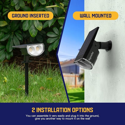 Kyosho Solar Outdoor Lights Waterproof IP67, 38 LEDs Solar Spot Lights Outdoor, 2-in-1 Landscape Spotlight with 3 Modes for Lawn, Pathway, Yard, Pool, 4 Pack