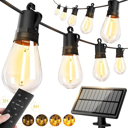 65ft-Solar-Powered-Lights-Outdoor-Waterproof-String Lights-Outside-Patio-Yard-Garden-Fence-Backyard-Deck-Porch-Balcony-Patios-Camping-Battery-Operated-LED-Fairy-Strip-Lighting-Hanging-Edison-Bulbs-S14