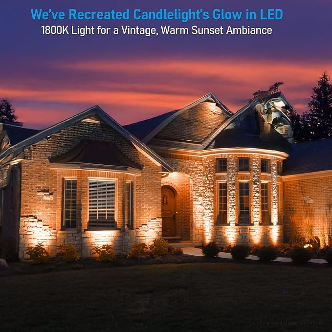 LEONLITE 4-Pack 5CCT Wall Wash Dimmable LED Low Voltage Landscape Lights | 12W/7.3W/3.7W, Landscape Spotlights Outdoor, 12-24V AC/DC, 1800K/2700K/3500K/4000K/5000K, IP65, ETL Listed, Aluminum