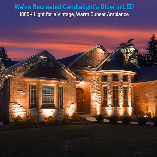 LEONLITE 4-Pack 5CCT Wall Wash Dimmable LED Low Voltage Landscape Lights | 12W/7.3W/3.7W, Landscape Spotlights Outdoor, 12-24V AC/DC, 1800K/2700K/3500K/4000K/5000K, IP65, ETL Listed, Aluminum
