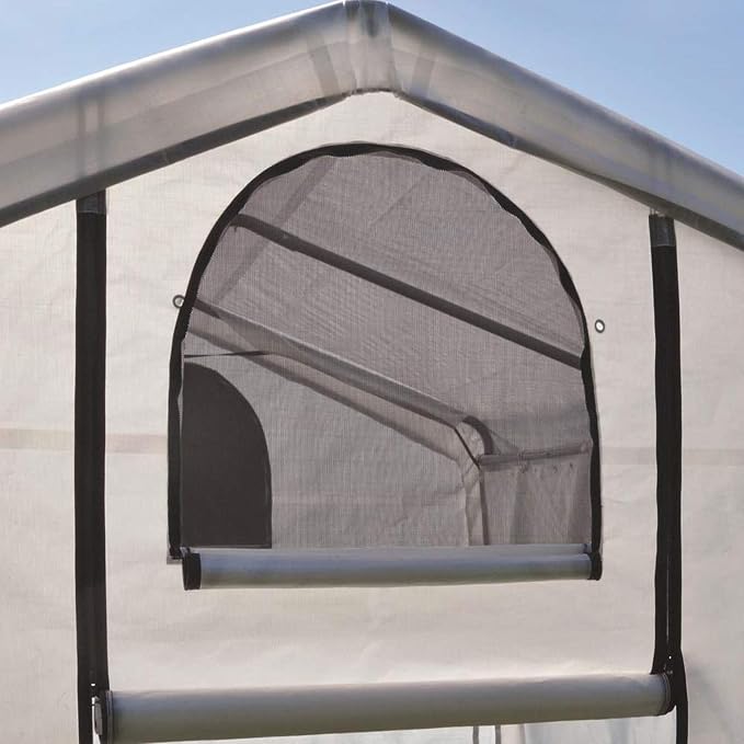 ShelterLogic 10' x 10' GrowIT Greenhouse-in-a-Box Easy Flow Peak Roof Style Easy Access Outdoor Grow House with Translucent Waterproof Cover