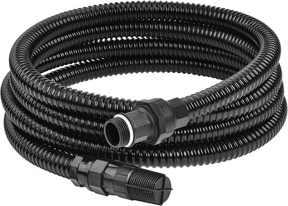FLUENTPOWER 13FT x 1" Suction Hose Kit with Check Valve, Corrugated Pipe 13ft Long, Water Intake Hose Set, Aspiration Hose for Shallow Well Sprinkler Garden Booster Pump with 1” Female Inlet