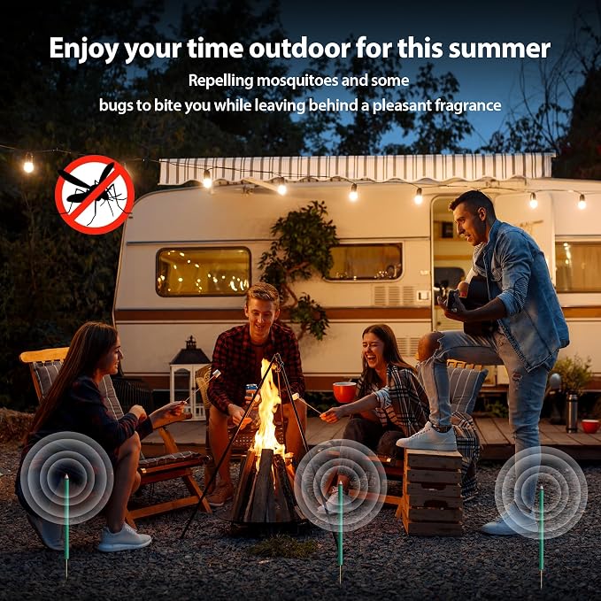 KICKOUTOR Mosquito Repellent Incense Sticks with Natural Citronella Oil, 24 Count DEET-Free Outdoor Protection for Patios, Backyard Gatherings & Camping, Up to 2.5-Hour Against Gnats & No-See-Ums