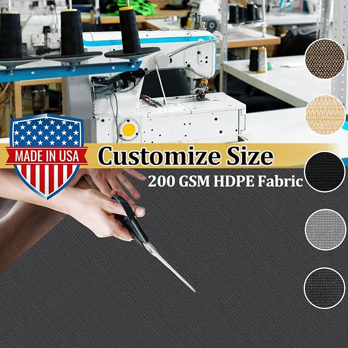 Shade&Beyond Customized Size 12' X 14' Shade Cloth with Grommets, 90% UV Protection UV Protection Mesh Tarp Sun Screens for Patio GN01, Dark Gray