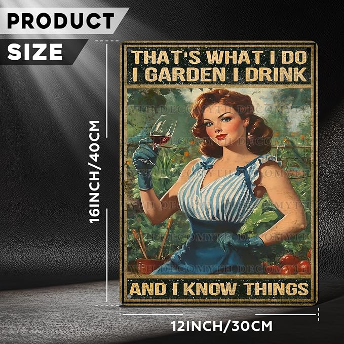 Gardening Vintage Tin Sign That's What I Do I Garden Metal Tin Sign for Home Garden Greenhouse Living Room Bedroom Outdoor Decor 12 * 16inch