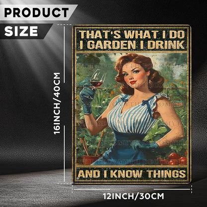 Gardening Vintage Tin Sign That's What I Do I Garden Metal Tin Sign for Home Garden Greenhouse Living Room Bedroom Outdoor Decor 12 * 16inch