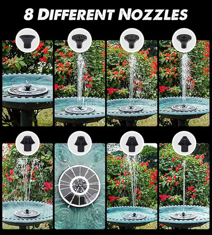 Yzert Solar Fountain Glass Panel with 2200 mah Battery, 3.5W Floating Solar Water Fountain with 4 Fixed Rods, Solar Pump for Bird Bath, Garden, Pond, Pool, Outdoor (White Panel White Lights)
