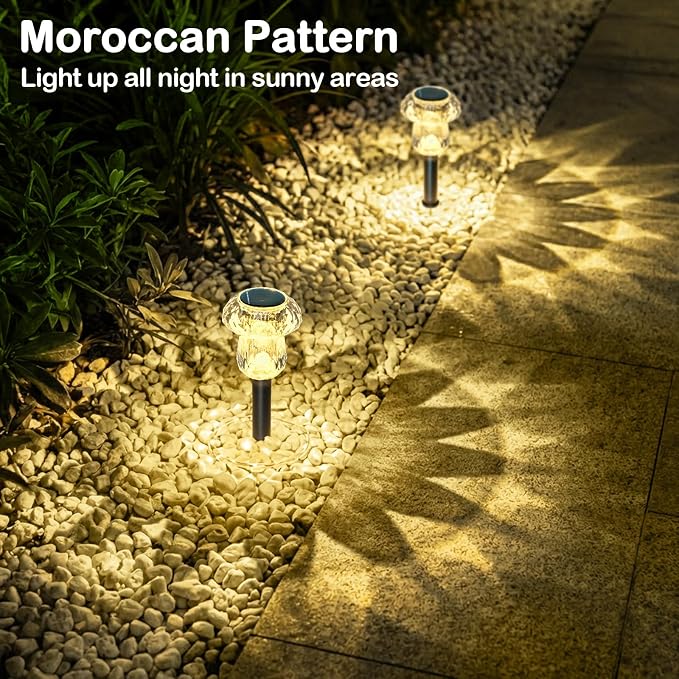 Solar Pathway Lights Outdoor 16 Pack Mushroom Garden Lights Waterproof Solar Powered Yard Lighting for Landscape, Driveway, Path, Walkway, Patio, Outside Garden Decorations, 3000K Warm White