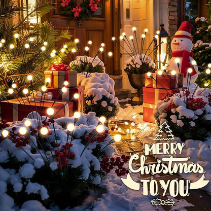 Solar Garden Lights, LED Swaying Solar Lights Outdoor Waterproof, Warm White Firefly Outdoor Decorative Lights, Garden Decor, Yard, Patio, Pathway Decoration Gardening Gifts (6 Pack)