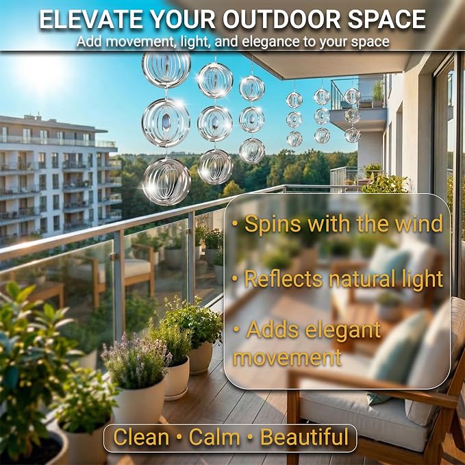 Reflective Bird Deterrents for Outside – Bird Repellent Devices Outdoor – 3D Wind Spinners Outdoor Garden Decor –4 Set Bird Repellent to Keep Woodpecker & Pigeons Away from Window Roof (Style 2)