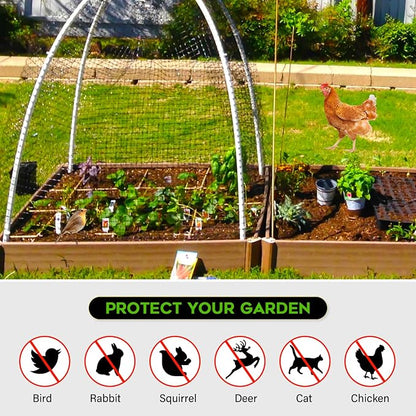 FEED GARDEN Garden Netting 7FT x 25FT for Raised Beds, Heavy Duty Bird Netting & Deer Fence with 3/4 Inch Mesh, UV Resistant Garden Cover for Strawberries, Vegetables, Flowers and Garden Plants