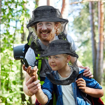 South to East Premium Mosquito Head Net for Insect, 4 Pack, Fly & Bug Protection | Ultra Large & Long, Extra Fine Holes for Camping, Hiking, Fishing, Gardening, Safari, Fits All Hats for Men & Women
