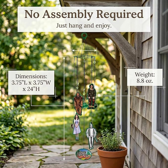 Spoontiques Wizard of Oz Wind Chime - Outdoor Garden Décor - Decorative Chimes for Yard, Garden, Backyard and Patio Decoration