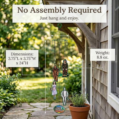 Spoontiques Wizard of Oz Wind Chime - Outdoor Garden Décor - Decorative Chimes for Yard, Garden, Backyard and Patio Decoration