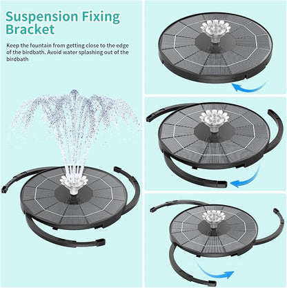 AISITIN 28 Inch Bird Bath with 3.5W Solar Fountain for Outside, Polyresin Pedestal Bird Baths for Outdoor Garden Courtyard Decoration, Weather-Resistant Birdbaths with 20" Bowl & 8 Nozzles, Green