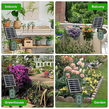 50FT Automatic Solar Drip Irrigation System, Solar Automatic Plant Waterer Kit, Supported 15 Pots, Indoor/Outdoor Irrigation Kit for Garden, Balcony & Patio Vacation Free