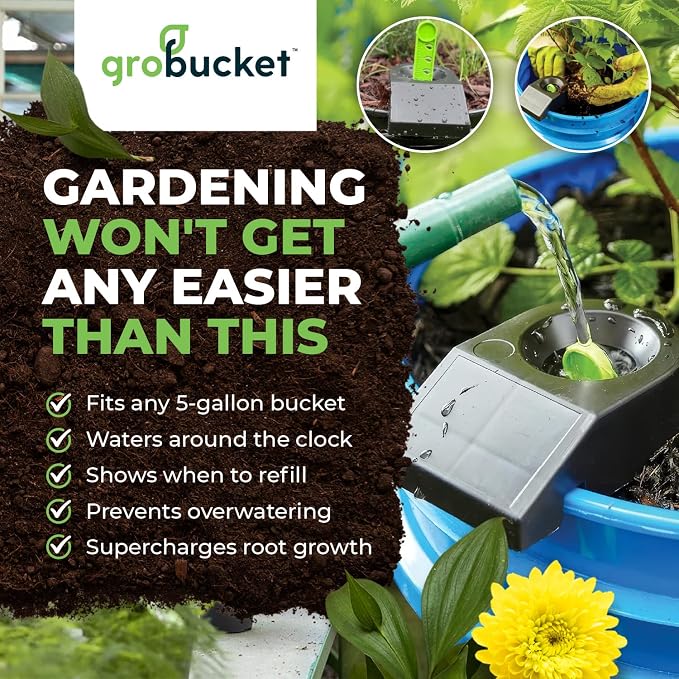 Self Watering Planter Insert w/LifeTested Technology, Water Reservoir & Level Indicator - Turn Any 5-Gal Bucket into a DIY, Portable Automatic Container Indoor-Outdoor Garden, 10-Pack