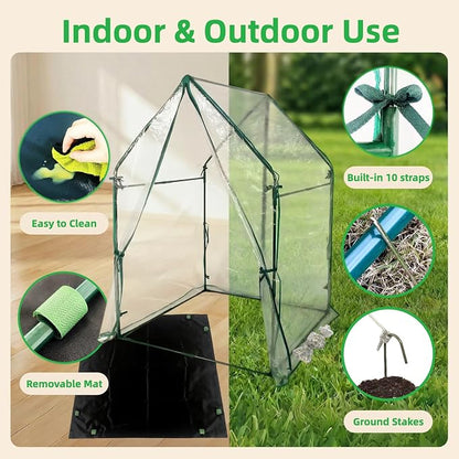 Portable Greenhouse for Outsides, 36x36x59 Inch Green House Tent with PVC Cover, Garden Plant Protector with Zippered Door for Vegetables Flowers Fruits Herbs