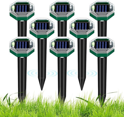 2026 Mole Repellent Solar Powered, Ultrasonic Gopher Vole Repeller for Yard, Mole Stakes Deterrent for Vole Groundhog Chipmunk Snake, Rodent Repeller Outdoor for Lawns Gardens Farms (8 Pack)