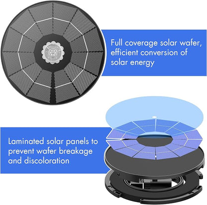 AISITIN 3.5W Solar Fountain Pump for Water Feature Outdoor DIY Solar Bird Bath Fountain with Multiple Nozzles, Solar Powered Water Fountain for Garden, Ponds, Fish Tank and Aquarium
