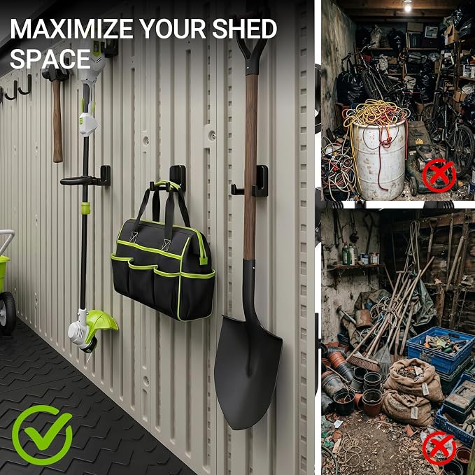 Storage Sheds Hooks J U V-Shape Hangers Tool Set for Suncast/Craftsman Shed Storage Accessories (12)