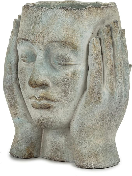 Abbott Collection Head in Hands Planter-9" H