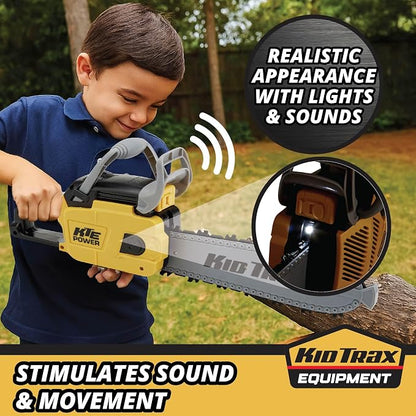 Kid Trax Chain Saw Construction Toys - Kids Toys, Gardening Tools, Kids Chainsaw, Easy to Use, Pretend Play, Tools for Kid, Realistic with Lights & Sounds, Toys for 3 Year Old Boys and Girls Above