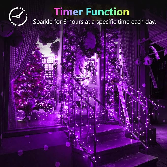 BOSSERN 2 Pack 100 LED Fairy Lights Battery Operated with Remote, 8 Modes String Lights Indoor Outdoor, Cuttable Battery Light for Home Bedroom Wedding DIY Centerpiece Christmas Decorations (Purple)