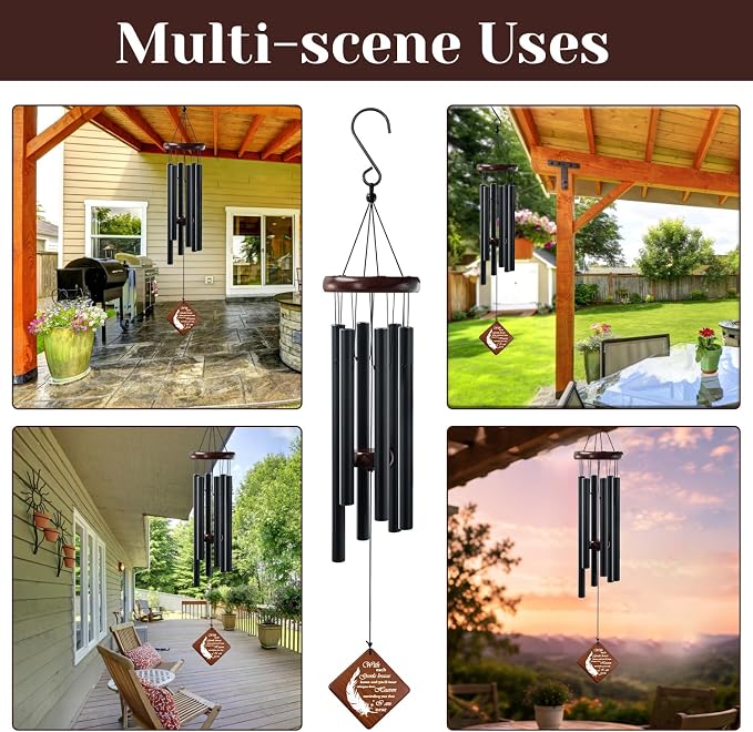 Memorial Wind Chimes for Loss of Loved One – 36" Sympathy Windchimes in Memory of Loved one – Remembrance Bereavement Gift for Garden, Patio Decoration