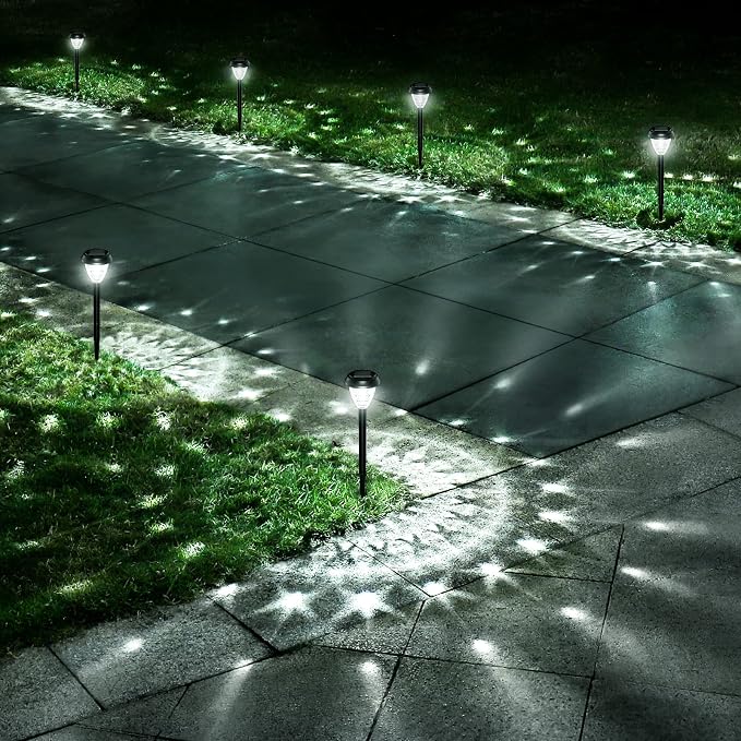 URAGO Super Bright Solar Lights Outdoor Waterproof-10 Pack, Dusk to Dawn Up to 12 Hrs Solar Powered Outdoor Pathway Garden Lights Auto On/Off, LED Landscape Lighting Decorative for Walkway Patio Yard